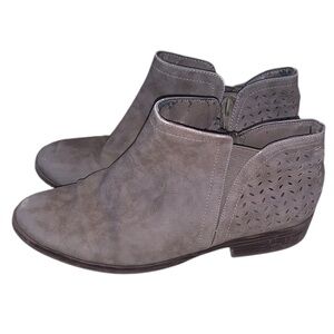 Mia Girl Tan Ankle Boots Zip Up Bohp Western Girls Size 4